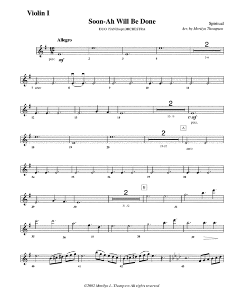 Soon-Ah Will Be Done--Parts Full Orchestra scores gallery preview page 4