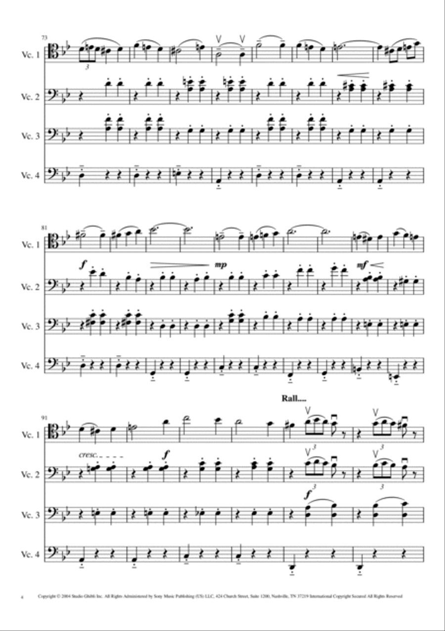 Merry-Go-Round Of Life Cello scores gallery preview page 4