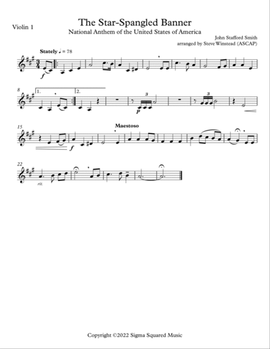 The Star-Spangled Banner for String Orchestra String Orchestra scores gallery preview page 4