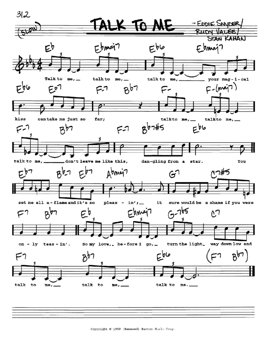 Talk To Me Talk To Me Voice scores gallery preview page 1