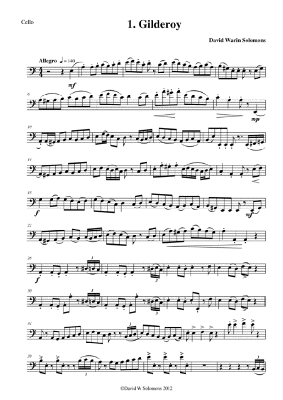 Folk Song Snapshots for Cello and Piano Piano scores gallery preview page 6