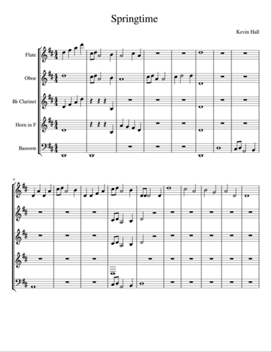 Springtime Springtime Woodwind Quintet scores gallery preview page 1