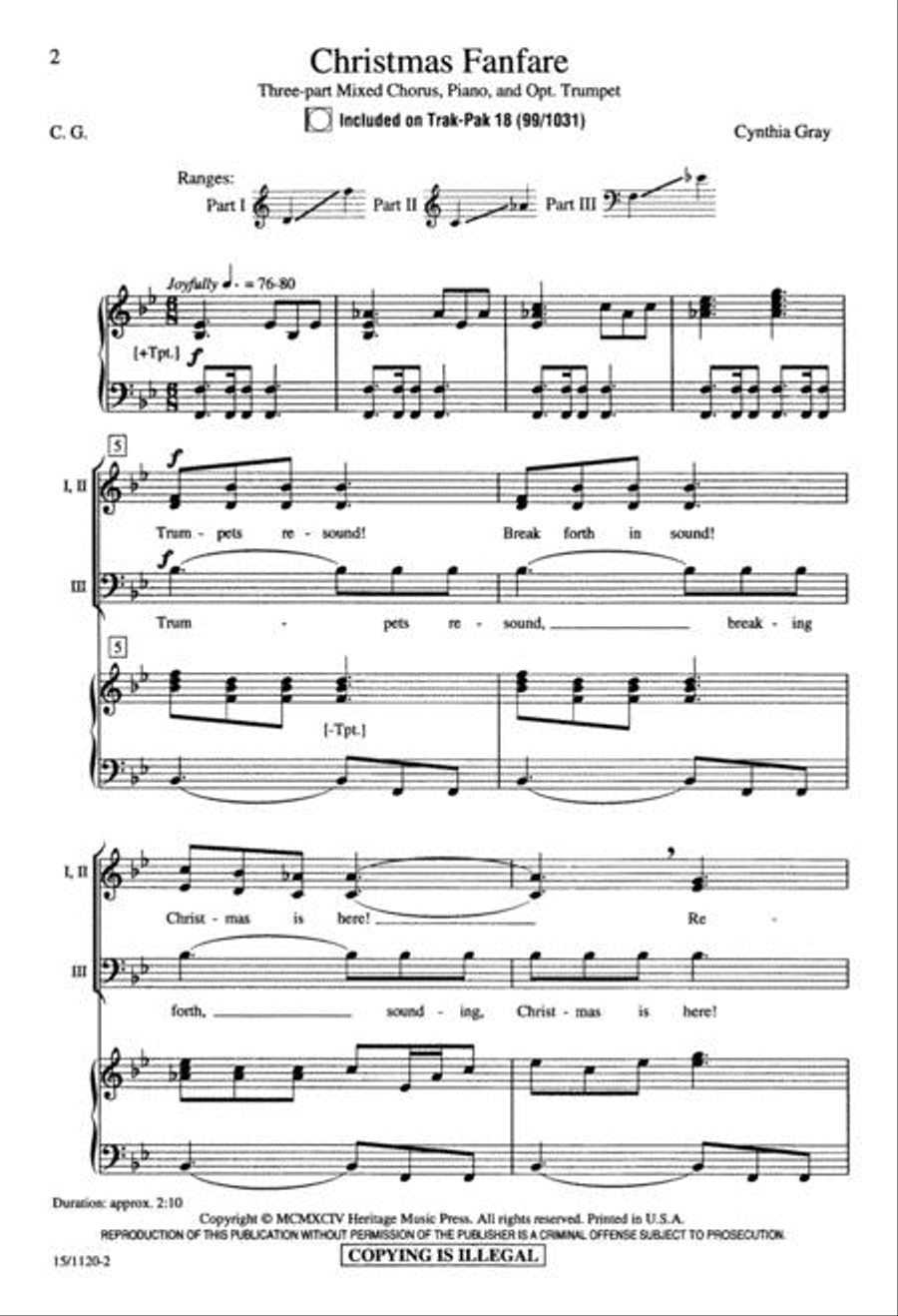 Christmas Fanfare Christmas Fanfare 3-Part scores gallery preview page 2