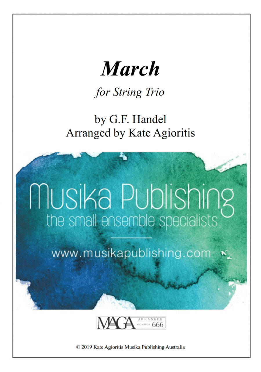 March - Handel - for String Trio String Trio scores gallery preview page 1