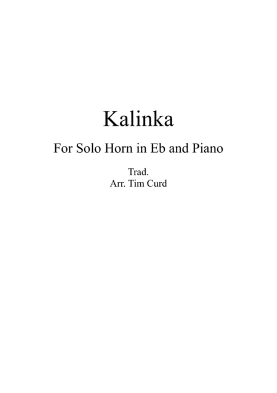 Kalinka for Solo Horn in Eb and Piano