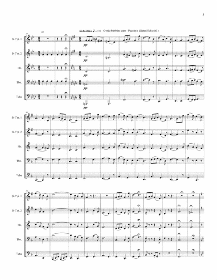 A Night at the Opera for Brass Quintet Brass Quintet scores gallery preview page 5