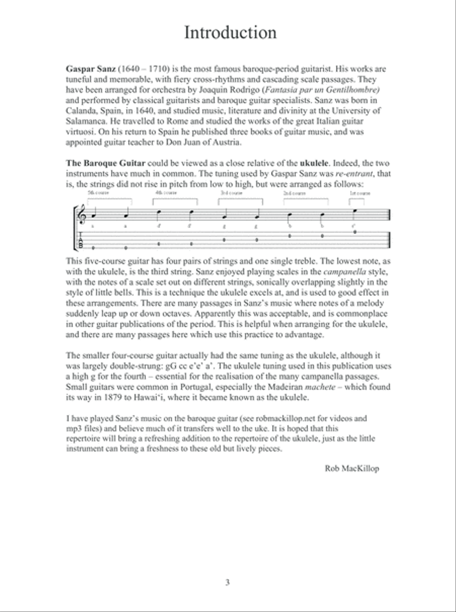 20 Spanish Baroque Pieces by Gaspar Sanz Arranged for Uke Ukulele scores gallery preview page 4