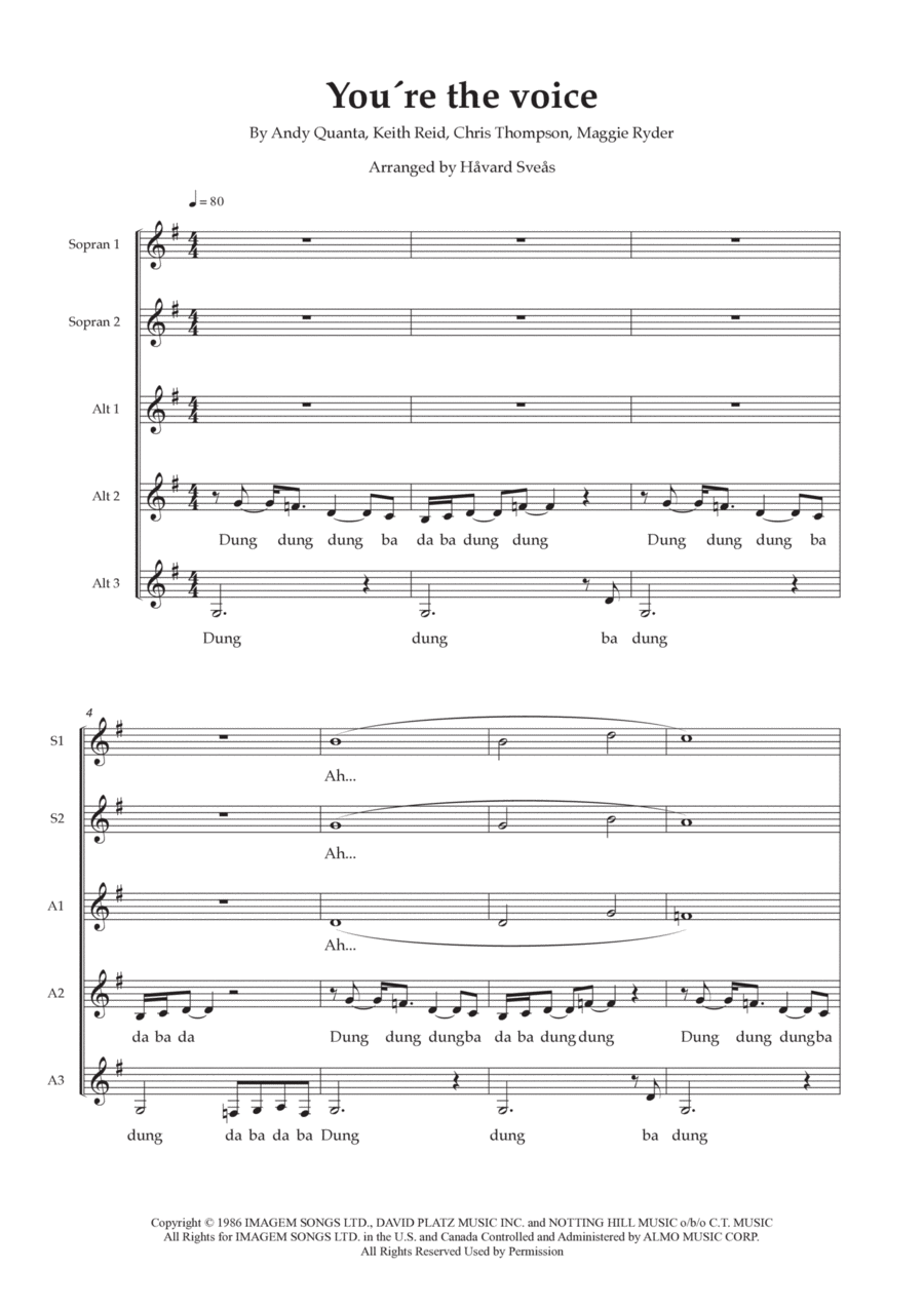 You're The Voice Choir scores gallery preview page 1