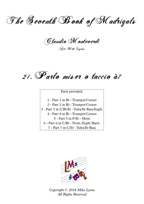 Monteverdi - The Seventh Book of Madrigals (1619) - 21. Parlo miser o taccio à7