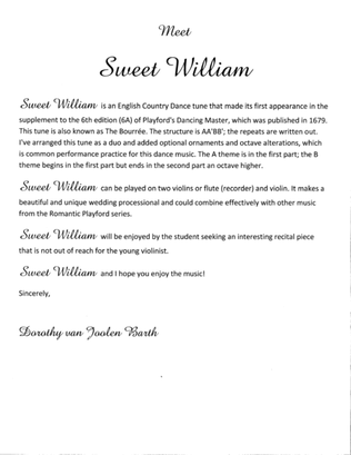 Romantic Playford: Sweet William
