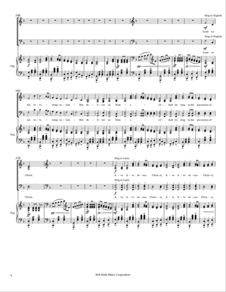 Great Day of Judgment Suite - II Movement (Ave Christi) 4-Part scores gallery preview page 4