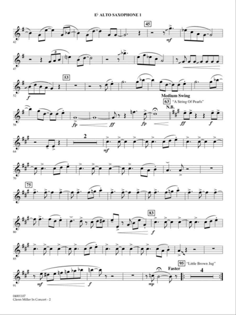 Glenn Miller In Concert (arr. Paul Murtha) - Eb Alto Saxophone 1 Concert Band scores gallery preview page 2