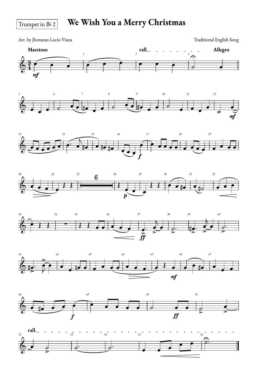 We Wish You a Merry Christmas Brass Quintet scores gallery preview page 5