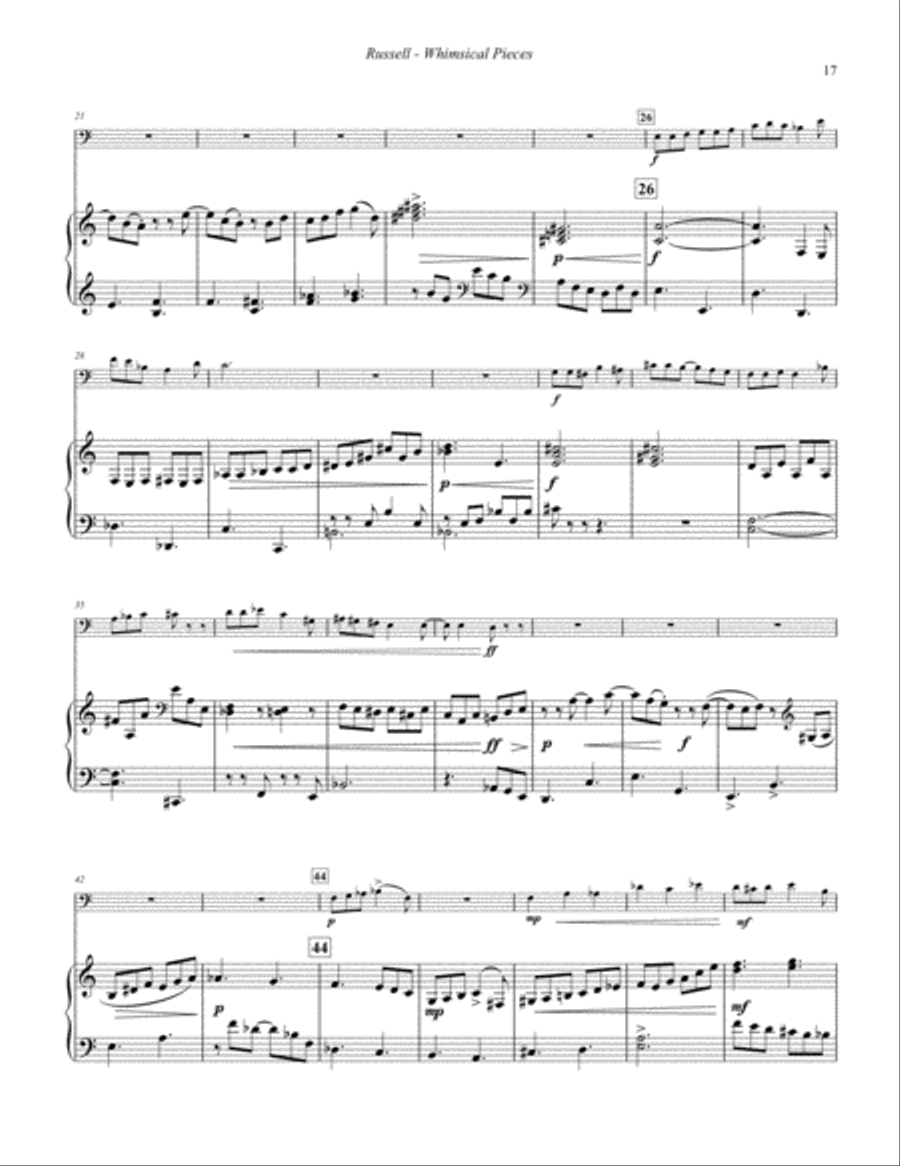 Whimsical Pieces for Trombone and Piano Piano Accompaniment scores gallery preview page 9