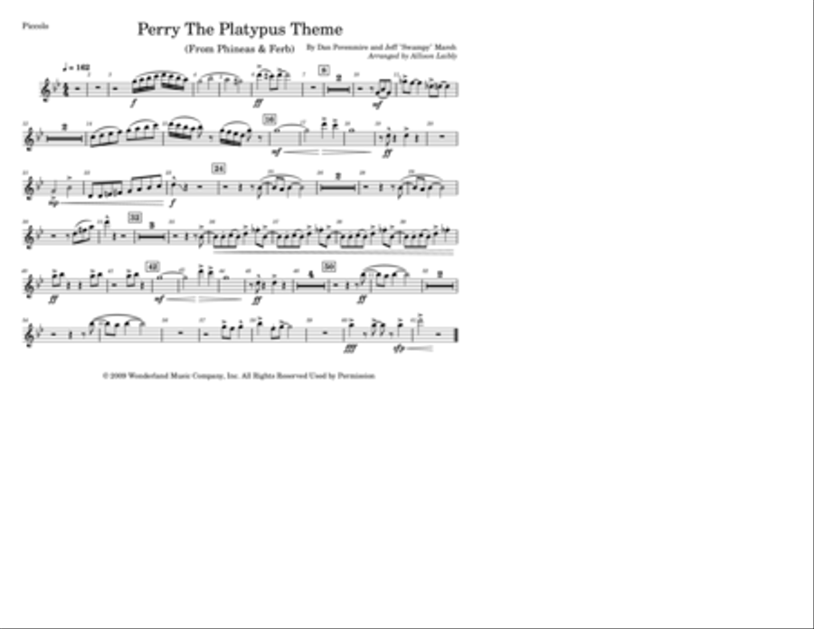 Perry The Platypus Theme Marching Band scores gallery preview page 6