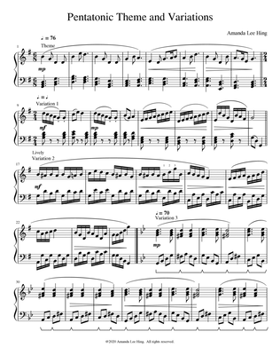 Pentatonic Theme and Variations for solo piano (composed by Amanda Lee Hing)