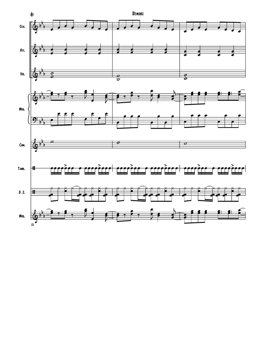 Demons Percussion Ensemble scores gallery preview page 6