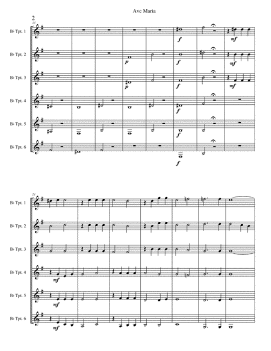 Bruckner - Ave Maria Brass Ensemble scores gallery preview page 2