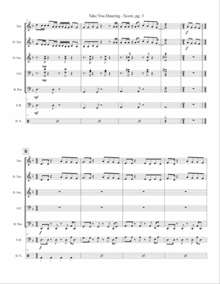 Take You Dancing Percussion Ensemble scores gallery preview page 3