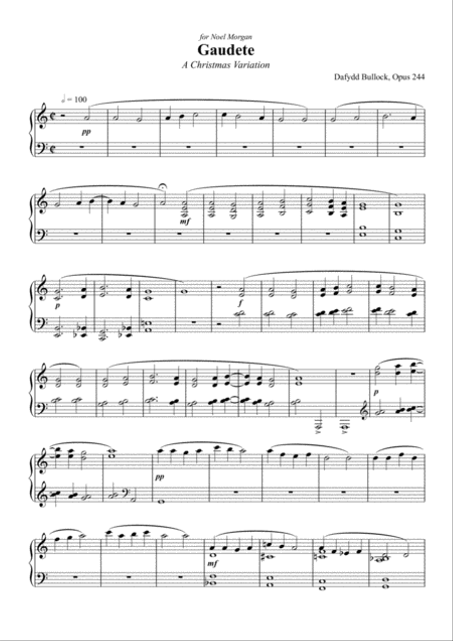 Gaudete Gaudete Piano Solo scores gallery preview page 2