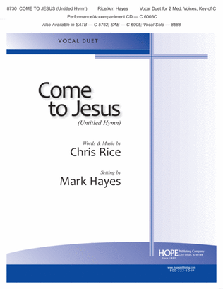 Book cover for Come to Jesus