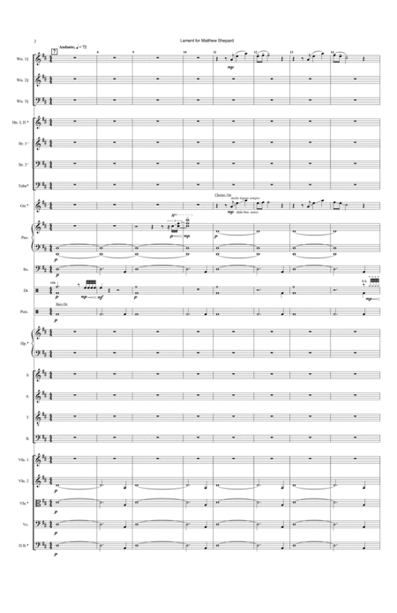Lament for Matthew Shepard ('The Laramie Project' Suite) - Grade 4 - Score Only image number null