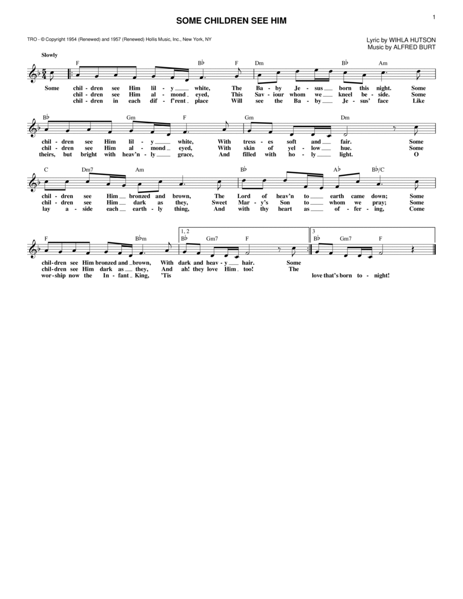 Some Children See Him Some Children See Him Piano scores gallery preview page 1