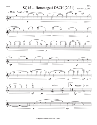 SQ15 ... Hommage à DSCH (2021) for string quartet, violin 1 part