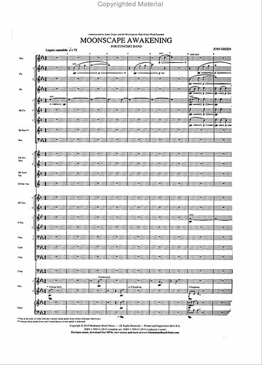 Moonscape Awakening Concert Band scores gallery preview page 2