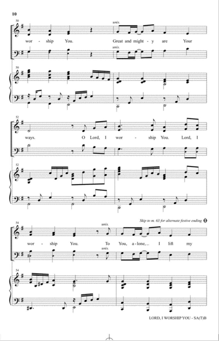 Lord, I Worship You Lord, I Worship You 4-Part scores gallery preview page 9
