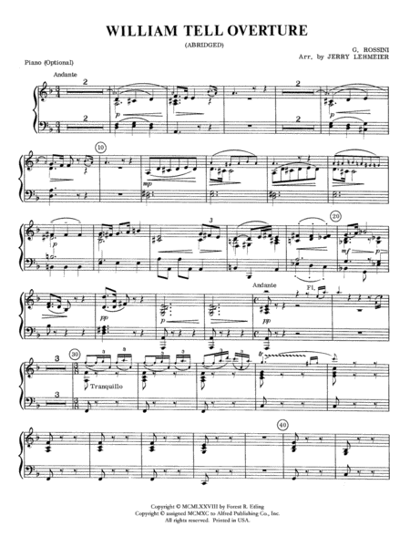William Tell Overture: Piano Accompaniment