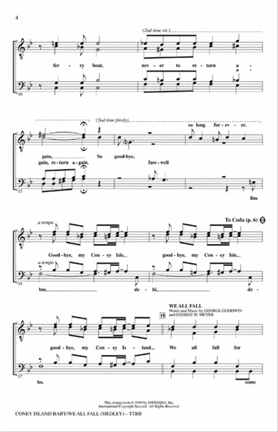 Coney Island Baby/We All Fall A Cappella scores gallery preview page 3