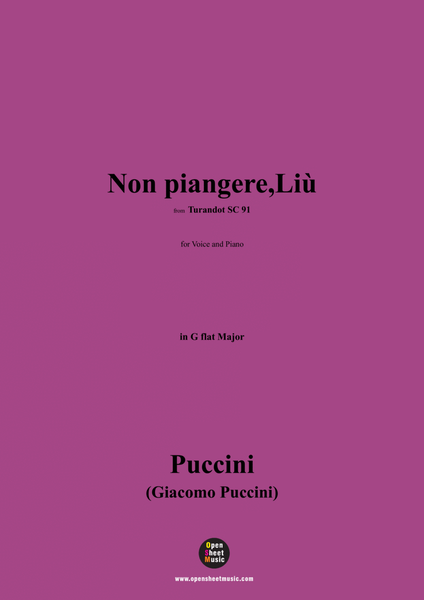 G. Puccini-Non piangere Liu,in G flat Major