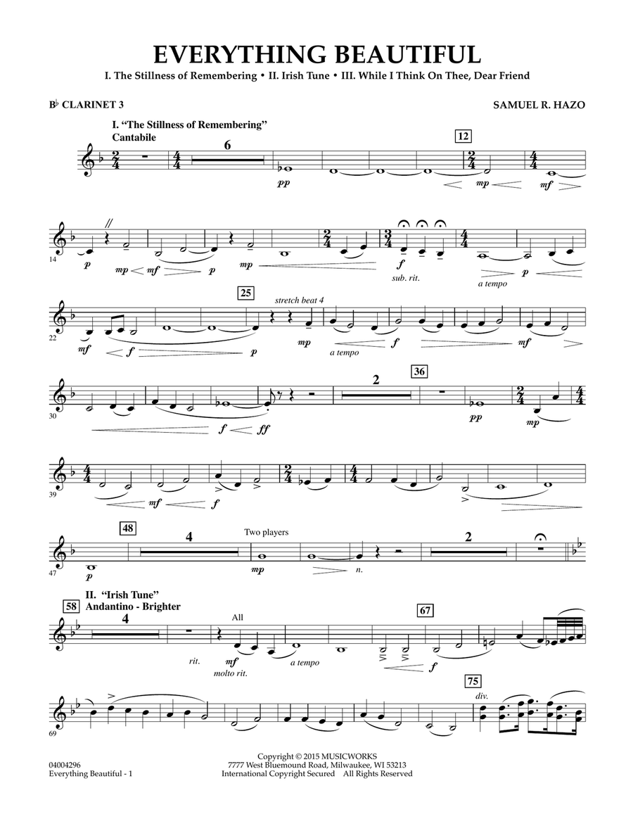 Everything Beautiful - Bb Clarinet 3