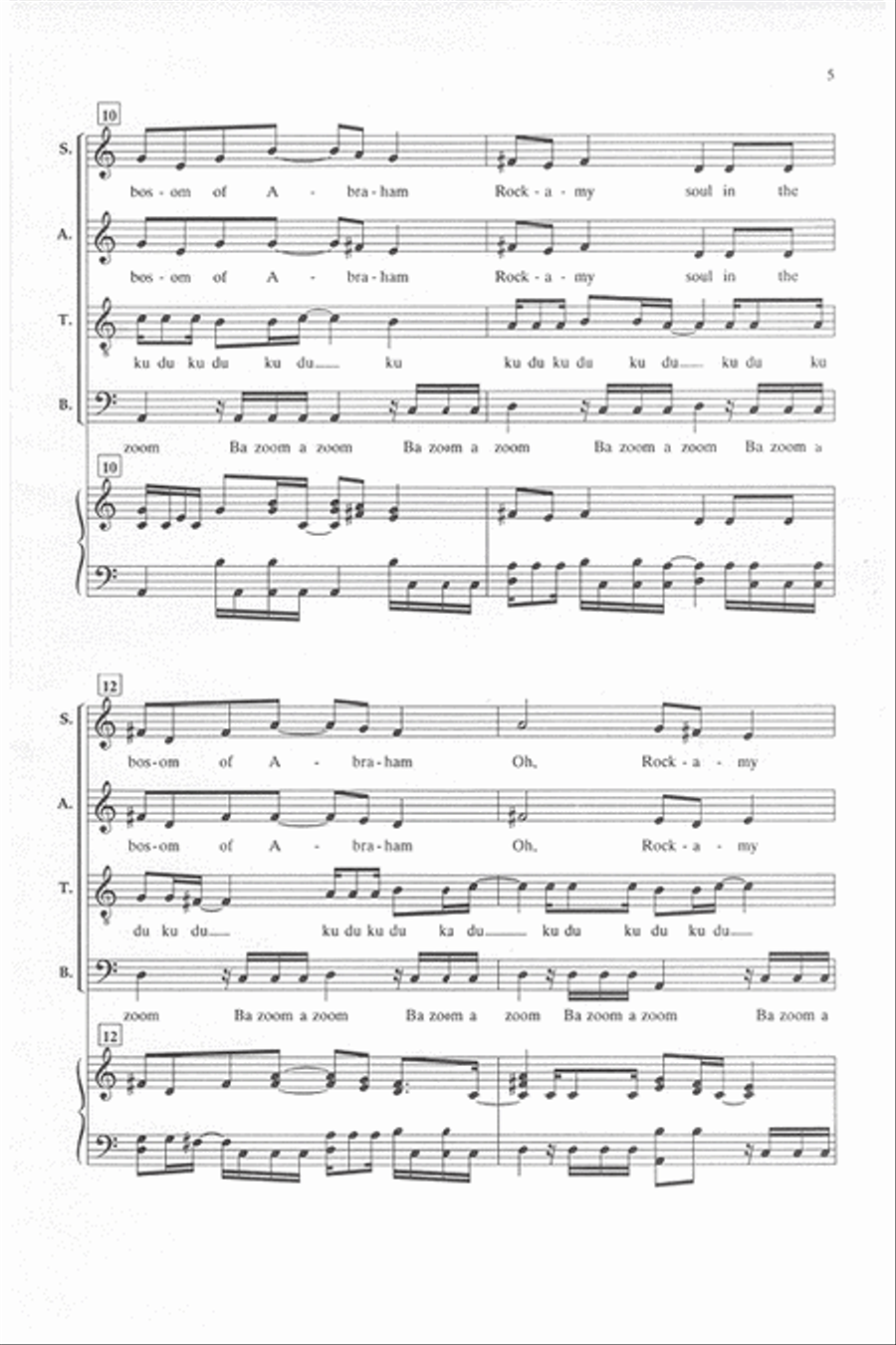 Rock-A-My Soul in the Bosom of Abraham 4-Part scores gallery preview page 4