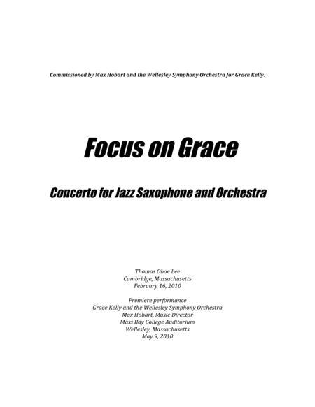 Focus on Grace ... A concerto for jazz saxophone and orchestra (2010) image number null