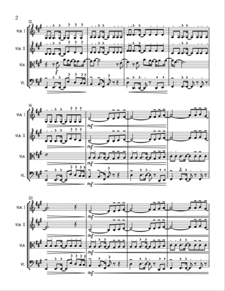 Get Lucky String Quartet scores gallery preview page 2