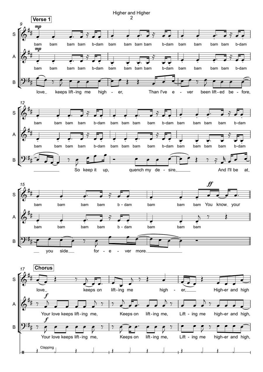(your Love Has Lifted Me) Higher And Higher (your Love Has Lifted Me) Higher And Higher 3-Part scores gallery preview page 2