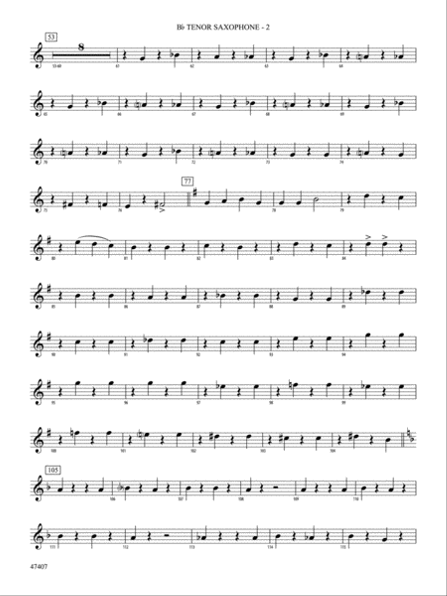 Old MacDonald Had a Farm: B-flat Tenor Saxophone Concert Band scores gallery preview page 2