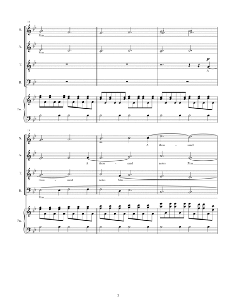 First Bloom - SATB and Piano Divisi scores gallery preview page 3