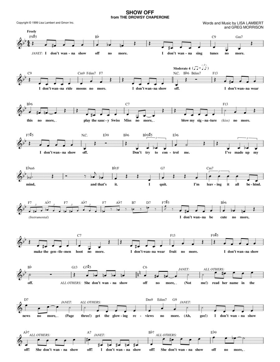 Show Off Piano scores gallery preview page 1