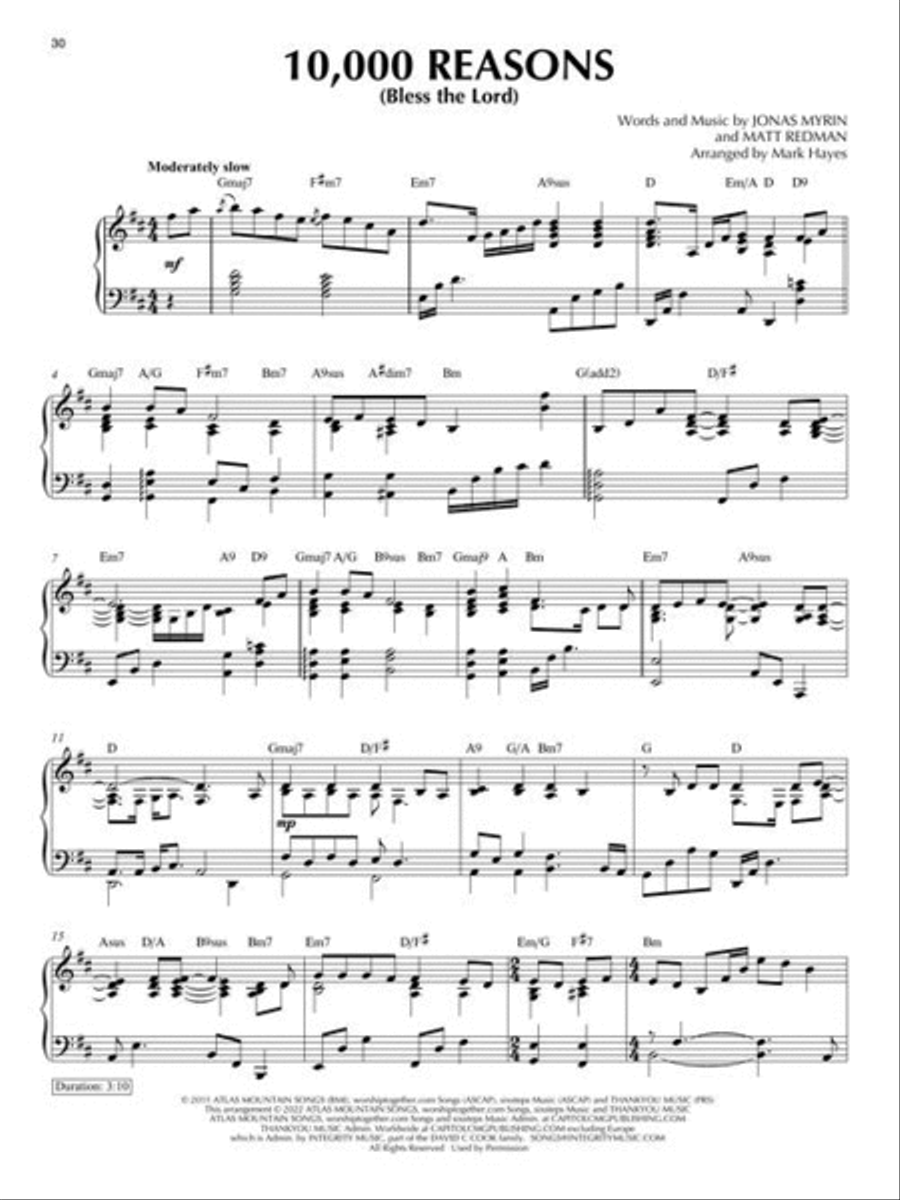 Contemporary Worship Classics Piano Solo scores gallery preview page 6