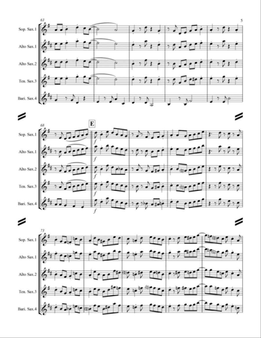 The Way You Look Tonight Saxophone Quartet scores gallery preview page 6
