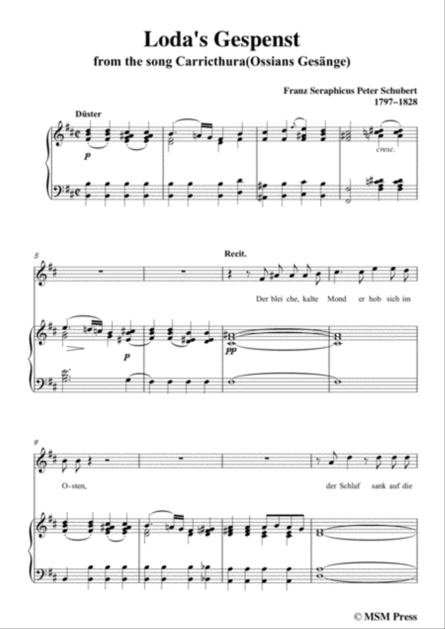 Schubert-Loda’s Gespenst,in b minor,D.150,for Voice and Piano Voice Solo scores gallery preview page 3