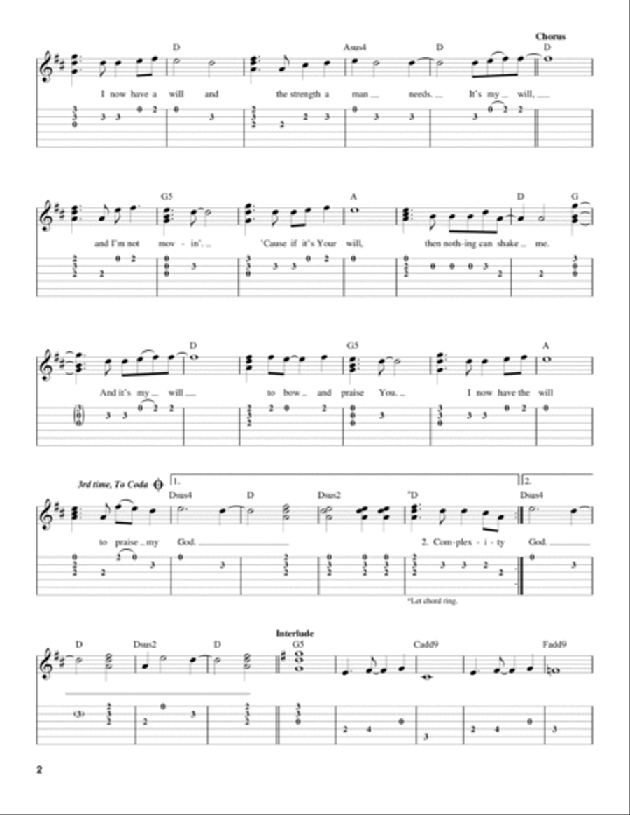 My Will My Will Acoustic Guitar scores gallery preview page 2