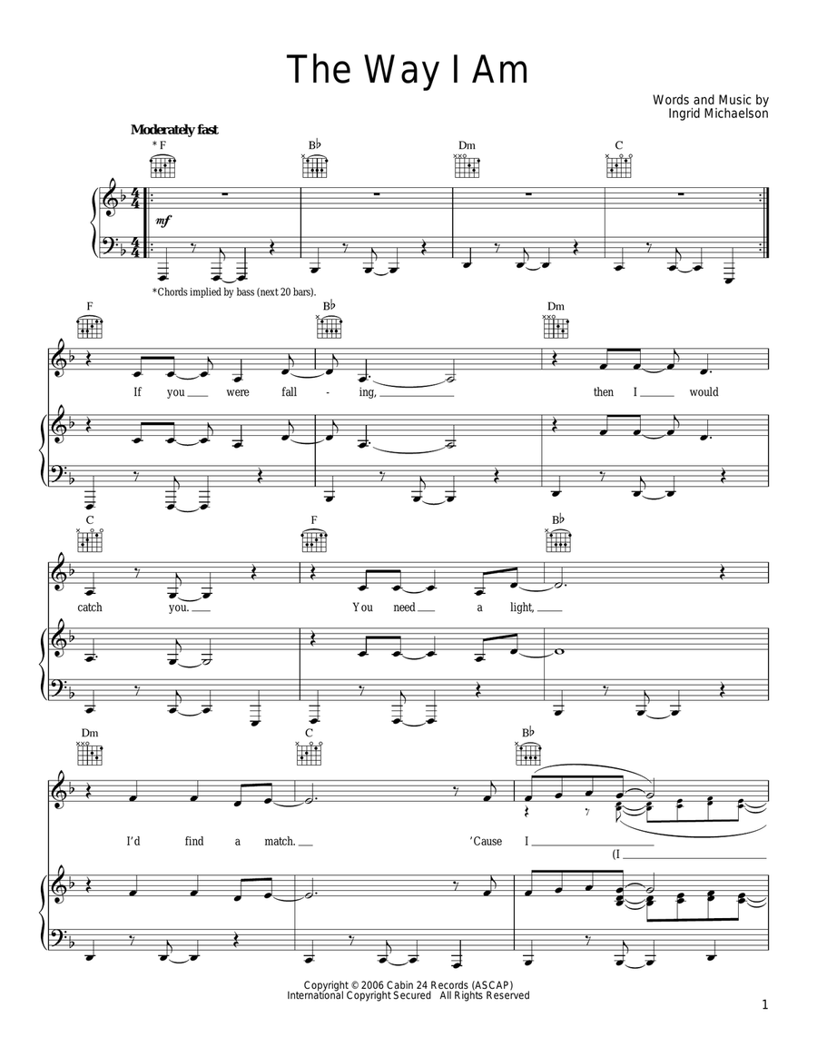 The Way I Am Acoustic Guitar scores gallery preview page 1