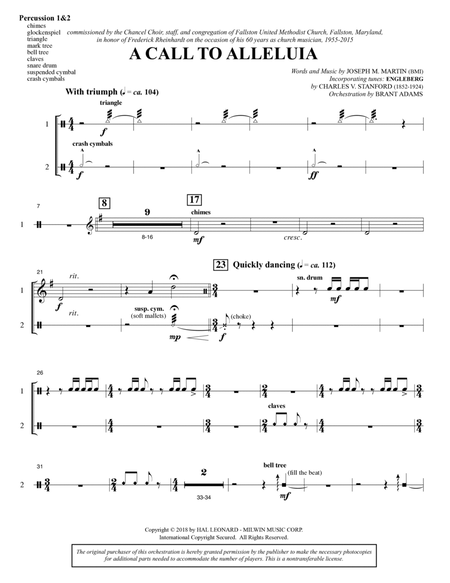 A Call to Alleluia (Full Orchestra) - Percussion 1 & 2