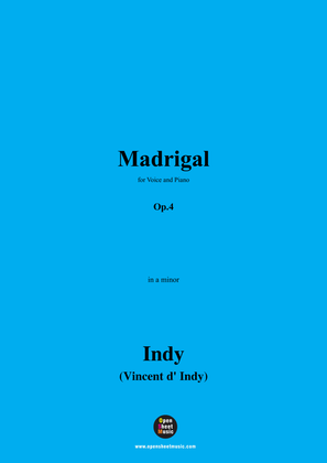 Book cover for V. d' Indy-Madrigal,Op.4,in a minor