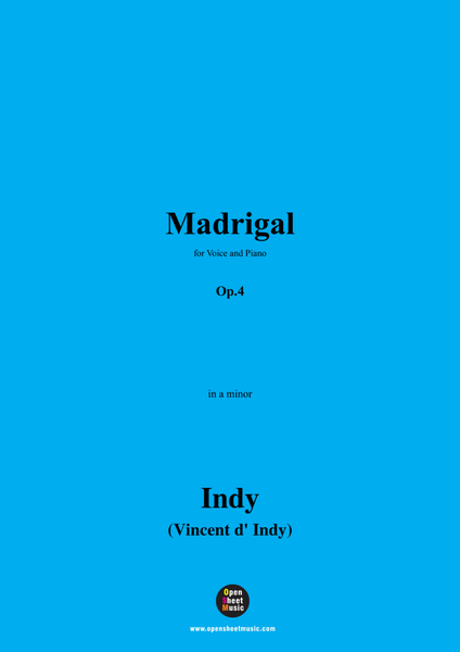 V. d' Indy-Madrigal,Op.4,in a minor