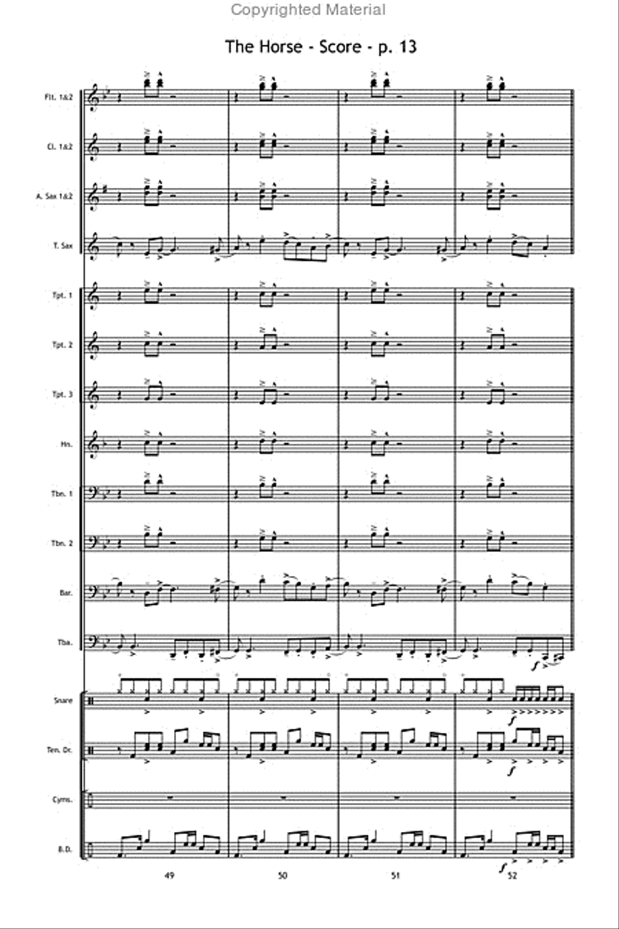 The Horse The Horse Marching Band scores gallery preview page 14